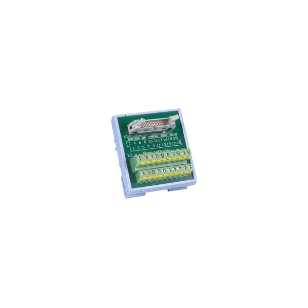 Advantech ADAM-3920 20 kontaktų plokščiojo kabelio jungčių plokštė (montuojama ant DIN bėgelio)