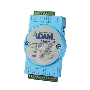Advantech ADAM-6022 6 AI / 2 AO / 2 DI / 2 DO Ethernet PID modulis Advantech ADAM-6022 6 AI / 2 AO / 2 DI / 2 DO Ethernet PID modulis