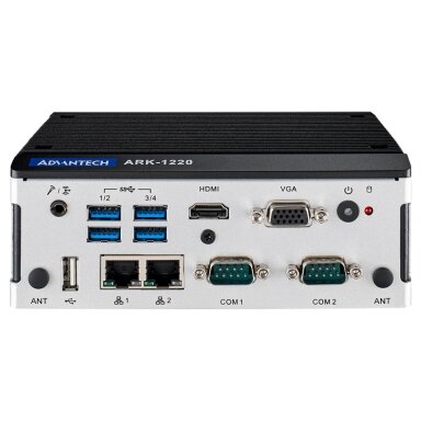 Advantech ARK-1220F DIN-Rail neventiliuojamas Box kompiuteris, Intel Atom E3940 QC SoC su izoliuotais GbE, COM ir DIO prievadais Advantech ARK-1220F DIN-Rail neventiliuojamas Box kompiuteris, Intel Atom E3940 QC SoC su izoliuotais GbE, COM ir DIO prievadais