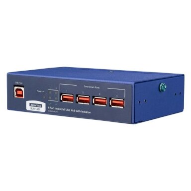 Advantech BB-UHR304 ULI-414CI – Pramoninis izoliuotas USB 2.0 šakotuvas, 4 prievadai, tvirtai fiksuojamos jungtys Advantech BB-UHR304 ULI-414CI – Pramoninis izoliuotas USB 2.0 šakotuvas, 4 prievadai, tvirtai fiksuojamos jungtys