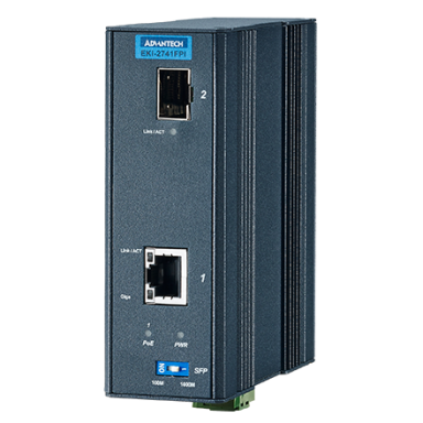Advantech EKI-2741FPI 1GE PoE / SFP injektorius, IEEE802.3af/at, 24~48 V DC, -40~75 ℃ Advantech EKI-2741FPI 1GE PoE / SFP injektorius, IEEE802.3af/at, 24~48 V DC, -40~75 ℃