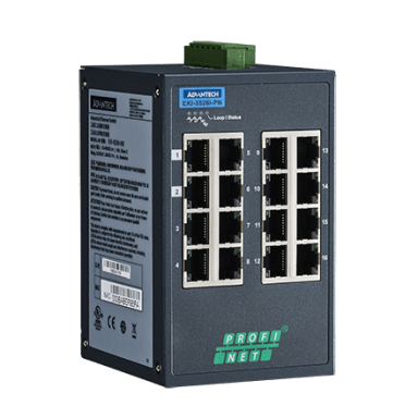 Advantech EKI-5526I-PN 16FE valdomas Ethernet komutatorius, palaikantis PROFINET, -40~75 ℃ Advantech EKI-5526I-PN 16FE valdomas Ethernet komutatorius, palaikantis PROFINET, -40~75 ℃