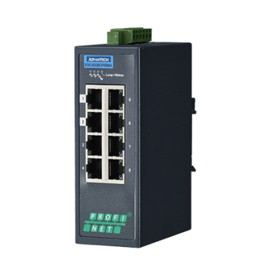 Advantech EKI-5528-PNMA 8FE valdomas Ethernet komutatorius, palaikantis PROFINET MRP Manager Advantech EKI-5528-PNMA 8FE valdomas Ethernet komutatorius, palaikantis PROFINET MRP Manager