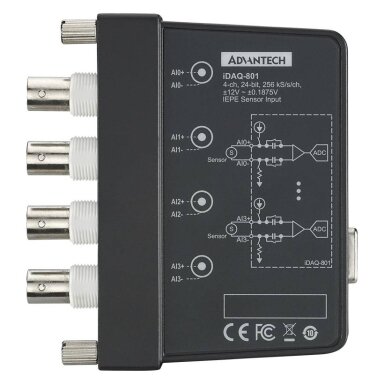 Advantech iDAQ-801 4 kanalų, 24 bitų, 256 kS/s kiekvienam kanalui iDAQ modulis garsui ir vibracijai matuoti Advantech iDAQ-801 4 kanalų, 24 bitų, 256 kS/s kiekvienam kanalui iDAQ modulis garsui ir vibracijai matuoti