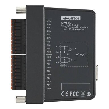 Advantech iDAQ-817 8 kanalų, 16 bitų, 200 kS/s iDAQ analoginių įėjimų modulis Advantech iDAQ-817 8 kanalų, 16 bitų, 200 kS/s iDAQ analoginių įėjimų modulis