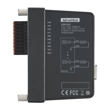 Advantech iDAQ-821 4 kanalų, 16 bitų, 10 kS/s iDAQ analoginių išėjimų modulis Advantech iDAQ-821 4 kanalų, 16 bitų, 10 kS/s iDAQ analoginių išėjimų modulis