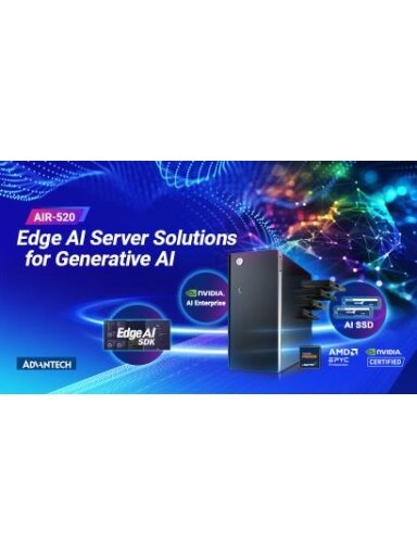 Advantech AIR-520 (Generative AI Ready) AIR-520 Edge AI HPC integrates the SQ ai100 AI SSDs, NVIDIA RTX GPU cards, Edge AI SDK, and NVAIE