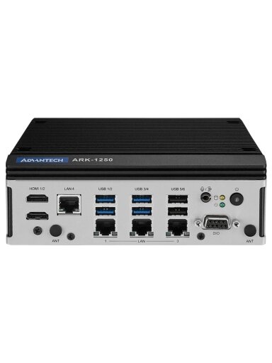 Advantech ARK-1250L DIN-Rail Fanless Box PC, Intel 11th gen Core i processor with Triple LAN/ Quadruple COM