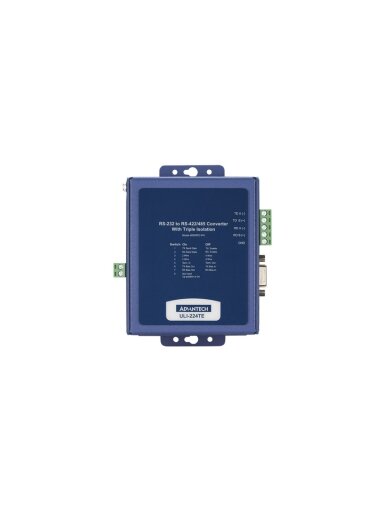 Advantech BB-485DRCI-PH ULI-224TE - Heavy Industrial RS-232 (DB9 Female to RS-422/485 (Terminal Block) Converter, DIN Mount, Metal Chassis