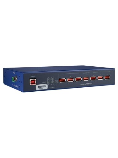 Advantech BB-UHR207 ULI-417I - Industrial USB 2.0 Hub, 7 Ports with High Retention Connectors