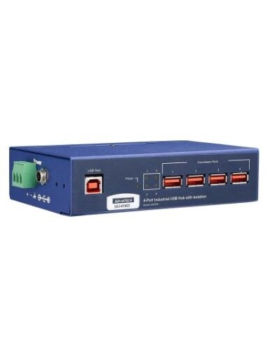 Advantech BB-UHR304 ULI-414CI - Industrial USB 2.0 Hub, 4 Port, Industrial, Isolated, High Retention Connectors