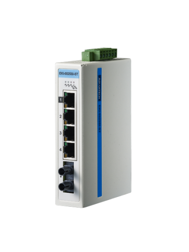 Advantech EKI-5525SI-ST 4FE+1FE ST Single-mode Unmanaged Ethernet Switch, ATEX/C1D2, -40~75℃ Advantech EKI-5525SI-ST 4FE+1FE ST Single-mode Unmanaged Ethernet Switch, ATEX/C1D2, -40~75℃