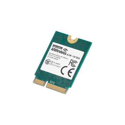 Advantech AIW-167BN IEEE 802.11 ax/ac/b/g/n, Bluetooth 5.3 HS, 1Tx/1Rx, WEP 64/128 bitų, WPA/WPA2/WPA3, 802.1x, nuo -40 iki 85 °C, suderinamas su NXP platformomis Advantech AIW-167BN IEEE 802.11 ax/ac/b/g/n, Bluetooth 5.3 HS, 1Tx/1Rx, WEP 64/128 bitų, WPA/WPA2/WPA3, 802.1x, nuo -40 iki 85 °C, suderinamas su NXP platformomis