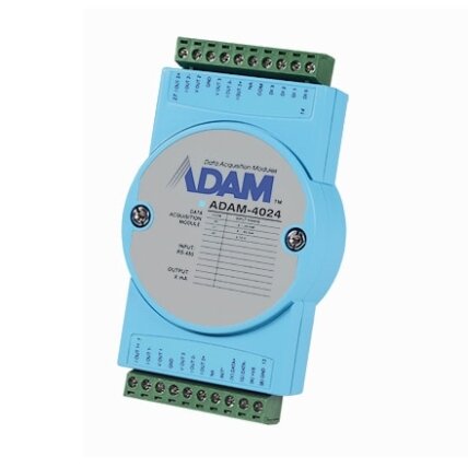 Advantech ADAM-4024 4 AO / 4 DI Modbus RS-485 nuotolinio įvesties / išvesties modulis Advantech ADAM-4024 4 AO / 4 DI Modbus RS-485 nuotolinio įvesties / išvesties modulis