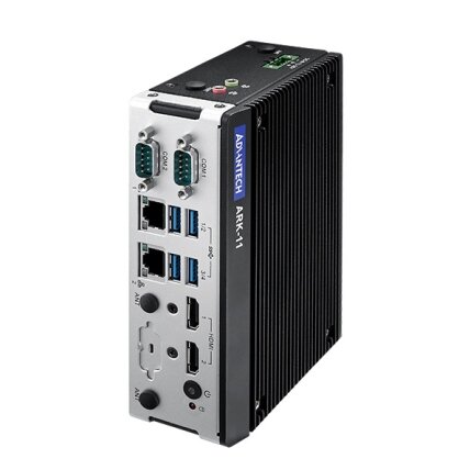 Advantech ARK-11 DIN-Rail neventiliuojamas Box kompiuteris, Intel Celeron N3350 nuolatinės srovės kompiuterinis procesorius su 4K dviejų HDMI / dviejų LAN / M.2 2