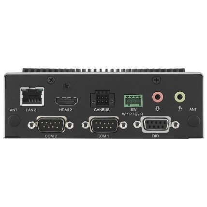 Advantech ARK-1125H Intel procesorius N200 QC kompiuterinis procesorius su dviem HDMI, dviem GbE, dviem nuosekliaisiais prievadais, dviem CANBus prievadais, nuotoliniu jungikliu, 4 USB prievadais 2