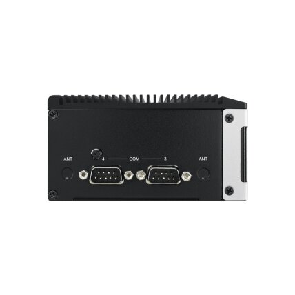 Advantech ARK-1222 Intel N97 ir x7433RE keturių branduolių kompiuterinis procesorius su dviem HDMI, dviem LAN, keturiais COM prievadais, skirtas kompiuteriui, neventiliuojamas ant DIN bėgelio 2