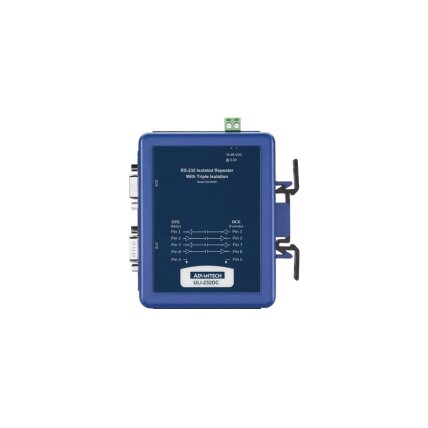 Advantech BB-232OPDRI ULI-232DC – Trijų krypčių izoliuotas RS-232 (DB9 Male / Female) kartotuvas, montuojamas ant DIN bėgelio 2