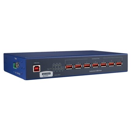 Advantech BB-UHR207 ULI-417I – Pramoninis USB 2.0 šakotuvas, 7 prievadai su tvirtai fiksuojamomis jungtimis