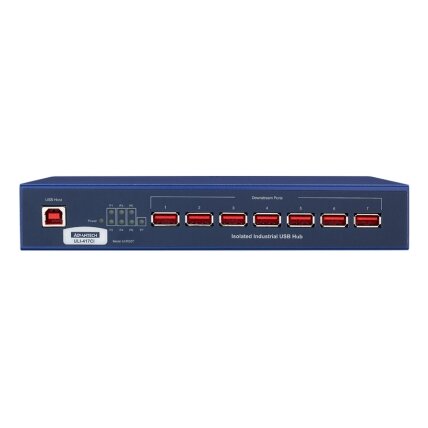 Advantech BB-UHR307 ULI-417CI – Pramoninis izoliuotas USB 2.0 šakotuvas, 7 prievadai, tvirtai fiksuojamos jungtys 1