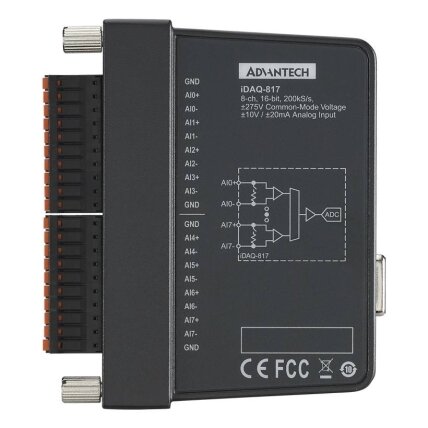 Advantech iDAQ-817 8 kanalų, 16 bitų, 200 kS/s iDAQ analoginių įėjimų modulis 1 Advantech iDAQ-817 8 kanalų, 16 bitų, 200 kS/s iDAQ analoginių įėjimų modulis 1