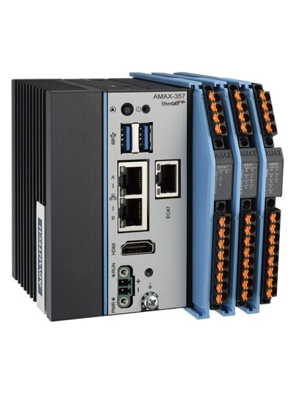 Advantech AMAX-357 Ultra Compact PC-based EtherCAT Controller with Intel Atom Processor, 64GB eMMC, 2 x LAN, 2 x USB and Slice IO expansion 2 Advantech AMAX-357 Ultra Compact PC-based EtherCAT Controller with Intel Atom Processor, 64GB eMMC, 2 x LAN, 2 x USB and Slice IO expansion 2