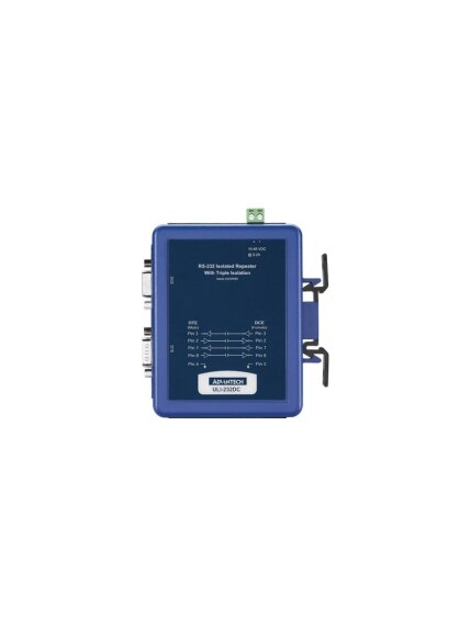 Advantech BB-232OPDRI ULI-232DC - 3-Way Isolated RS-232 (DB9 Male / Female) DIN Rail Repeater 2