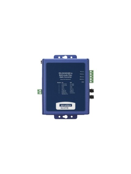 Advantech BB-FOSTCDRI-PH-MT ULI-211E - Heavy Industrial RS-232/422/485 (Terminal Block) to Multimode Fiber (ST Connector). Panel Mount Metal Chassis 2