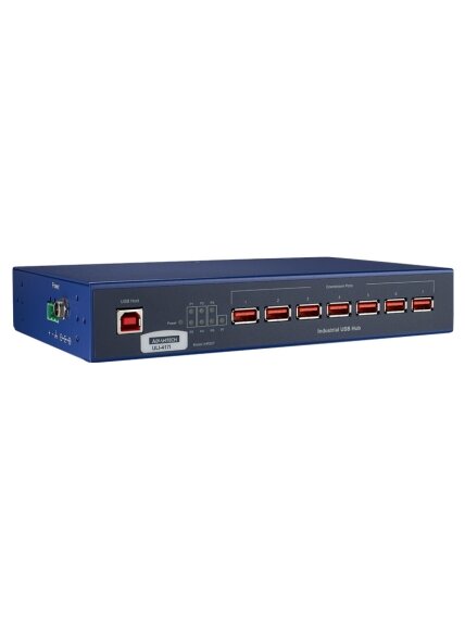 Advantech BB-UHR207 ULI-417I - Industrial USB 2.0 Hub, 7 Ports with High Retention Connectors