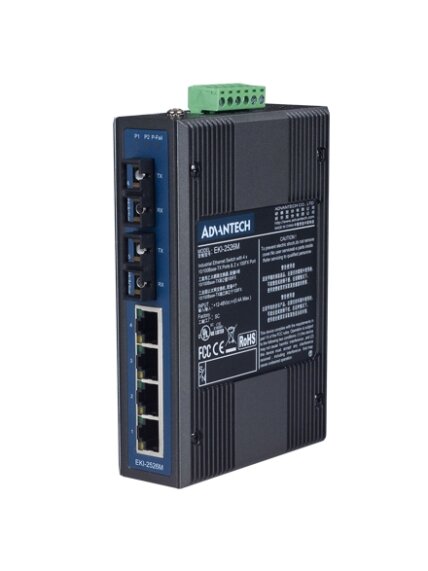 Advantech EKI-2526M 4FE+2FE ST Multi-mode Unmanaged Ethernet Switch 1