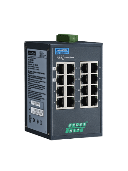 Advantech EKI-5526I-PN 16FE Managed Ethernet Switch support PROFINET, -40~75℃ 1