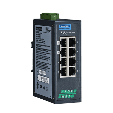 Advantech EKI-5528-PNMA 8FE valdomas Ethernet komutatorius, palaikantis PROFINET MRP Manager 1 Advantech EKI-5528-PNMA 8FE valdomas Ethernet komutatorius, palaikantis PROFINET MRP Manager 1