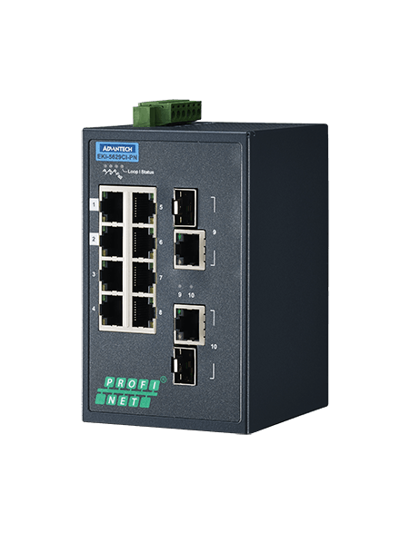 Advantech EKI-5629CI-PN 8FE+2G Combo Managed Ethernet Switch support PROFINET, -40~75℃ Advantech EKI-5629CI-PN 8FE+2G Combo Managed Ethernet Switch support PROFINET, -40~75℃