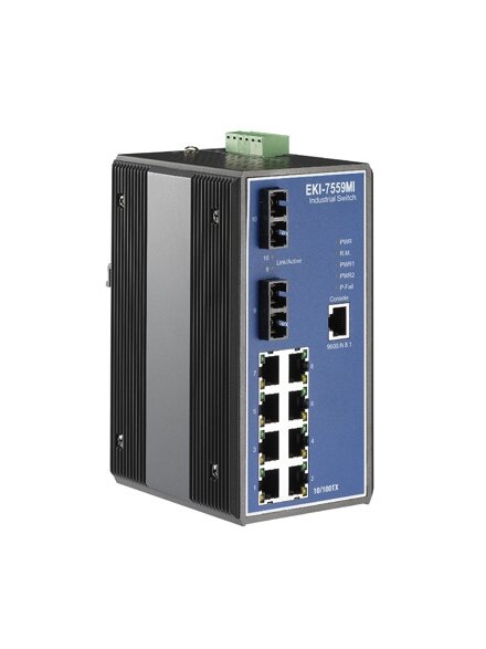 Advantech EKI-7559MI 8FE+2FE SC Multi-mode Managed Ethernet Switch, -40~75℃