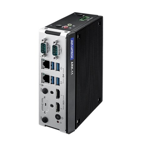 Advantech ARK-11 DIN-Rail neventiliuojamas Box kompiuteris, Intel Celeron N3350 nuolatinės srovės kompiuterinis procesorius su 4K dviejų HDMI / dviejų LAN / M.2 2