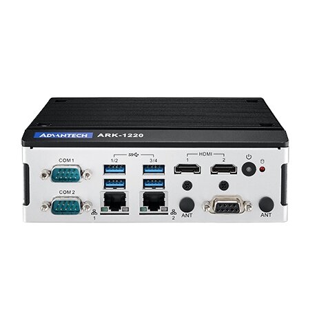 Advantech ARK-1220L DIN-Rail neventiliuojamas Box kompiuteris, Intel Atom E3940 QC SoC su 4K dviejų HDMI / dviejų LAN / M.2 1