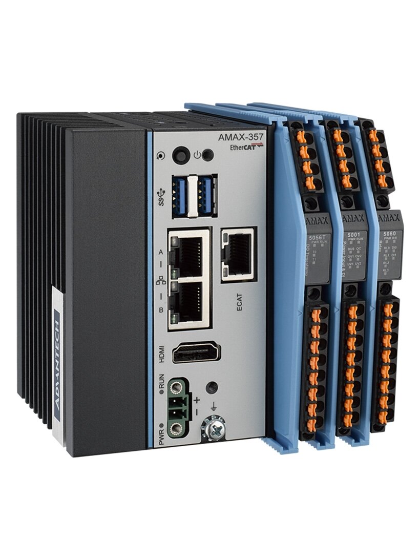 Advantech AMAX-357 Ultra Compact PC-based EtherCAT Controller with Intel Atom Processor, 64GB eMMC, 2 x LAN, 2 x USB and Slice IO expansion 2 Advantech AMAX-357 Ultra Compact PC-based EtherCAT Controller with Intel Atom Processor, 64GB eMMC, 2 x LAN, 2 x USB and Slice IO expansion 2