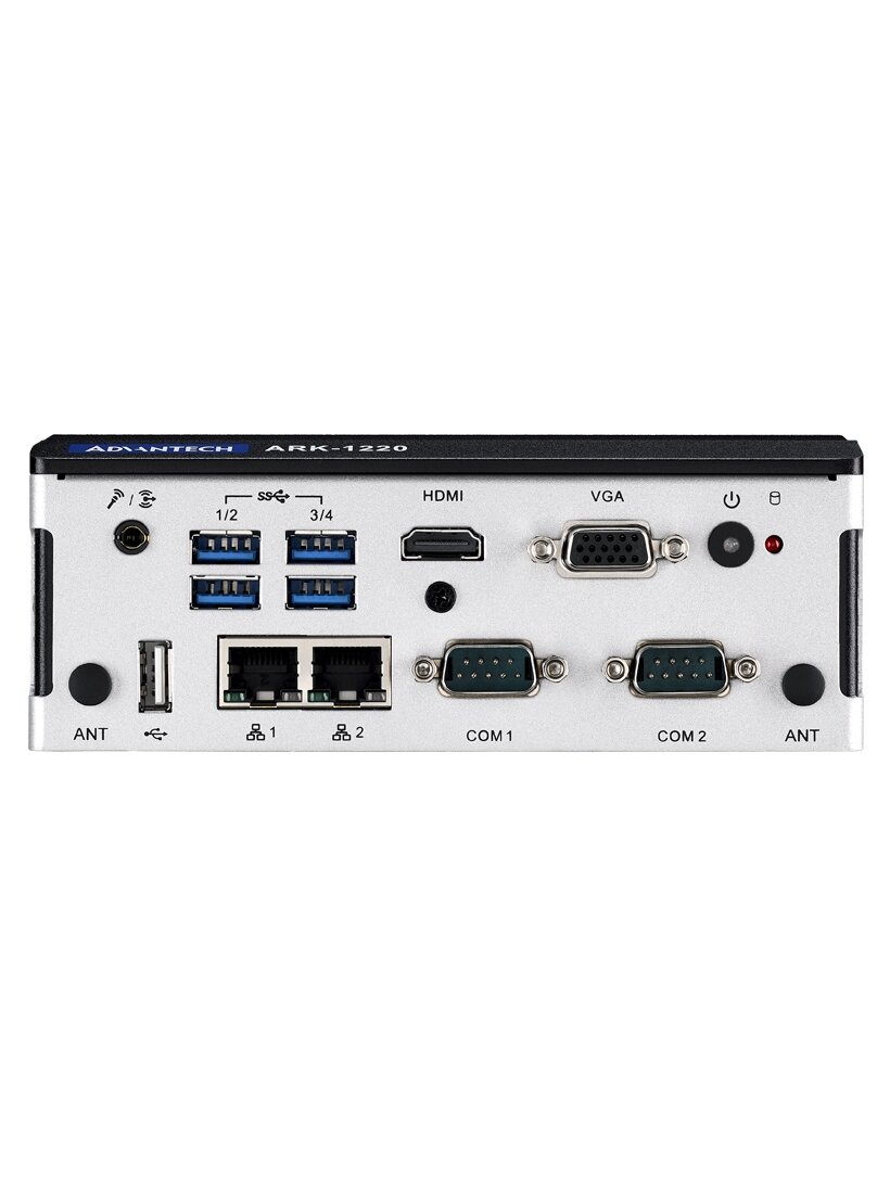 Advantech ARK-1220F Intel Atom E3940 QC SoC with isolated GbE, COM and DIO ports DIN-Rail Fanless Box PC 2