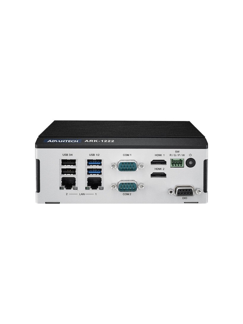 Advantech ARK-1222 Intel N97 and x7433RE Quad Core SoC with dual HDMI, dual LAN, four COM DIN-Rail Fanless Box PC 1