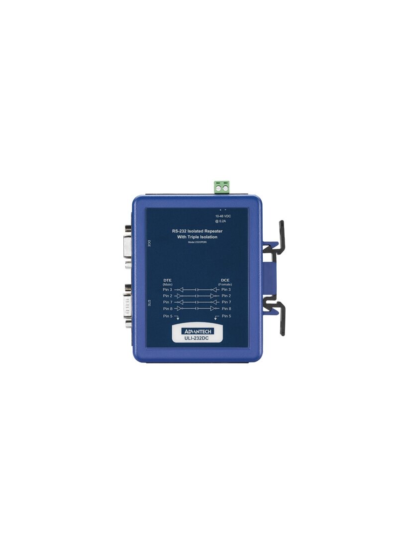 Advantech BB-232OPDRI ULI-232DC - 3-Way Isolated RS-232 (DB9 Male / Female) DIN Rail Repeater 2