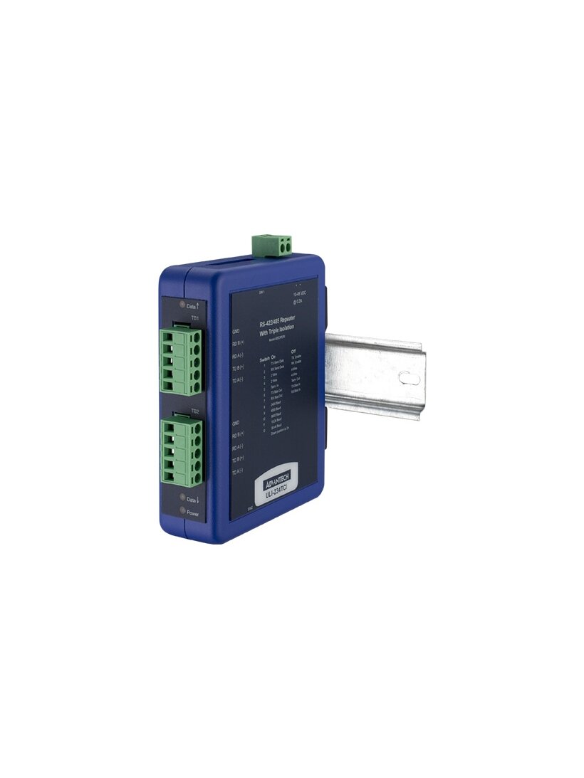 Advantech BB-485OPDRI ULI-234TCI - 3-Way Isolated RS-422/485 Repeater, Industrial DIN Mount, Terminal Blocks 1