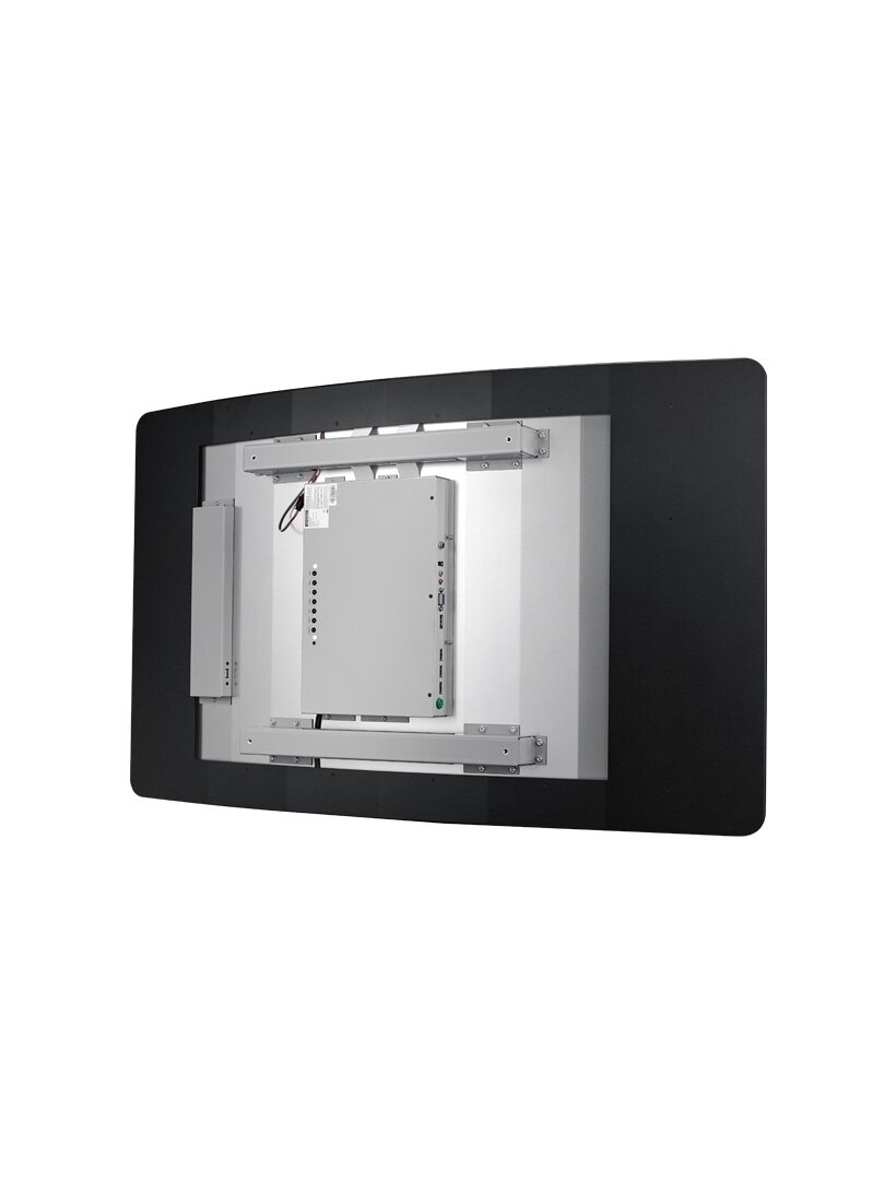 Advantech CRV-430WP Advantech CRV-430WP is designed with a 43 inch UHD C type curved LCD which features a1500R curvature. It supports 10 multi-touch controls 1