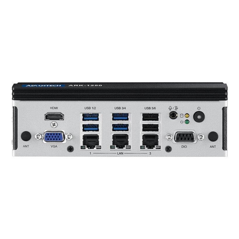 Advantech ARK-1250L DIN-Rail neventiliuojamas Box kompiuteris, Intel 11-os kartos Core i procesorius su trimis LAN / keturiais COM prievadais 3