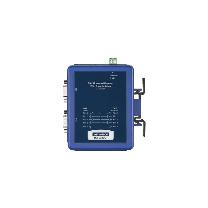 Advantech BB-232OPDRI ULI-232DC – Trijų krypčių izoliuotas RS-232 (DB9 Male / Female) kartotuvas, montuojamas ant DIN bėgelio 2