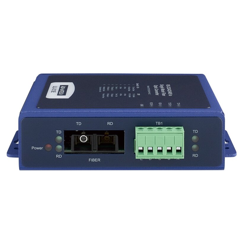 Advantech BB-FOSTCDRI-PH-SC ULI-213E - Pramoninis RS-232/422/485 (terminalo blokas) į vienmodžio šviesolaidį (SC jungtis), metalinis korpusas, montuojamas ant skydelio 1