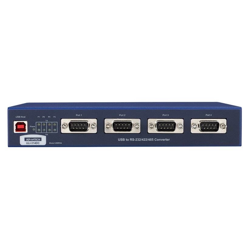 Advantech BB-USR604 ULI-314DC – Pramoninis izoliuotas USB į RS-232 / 422 / 485 (DB9 Male) keitiklis, 4 prievadai 1