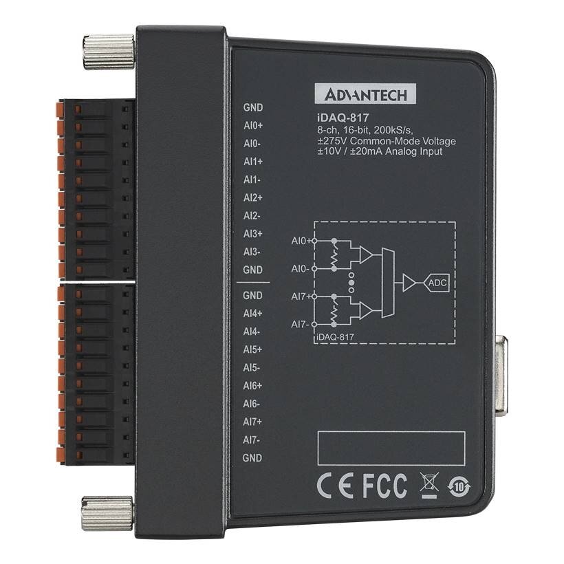 Advantech iDAQ-817 8 kanalų, 16 bitų, 200 kS/s iDAQ analoginių įėjimų modulis 1 Advantech iDAQ-817 8 kanalų, 16 bitų, 200 kS/s iDAQ analoginių įėjimų modulis 1
