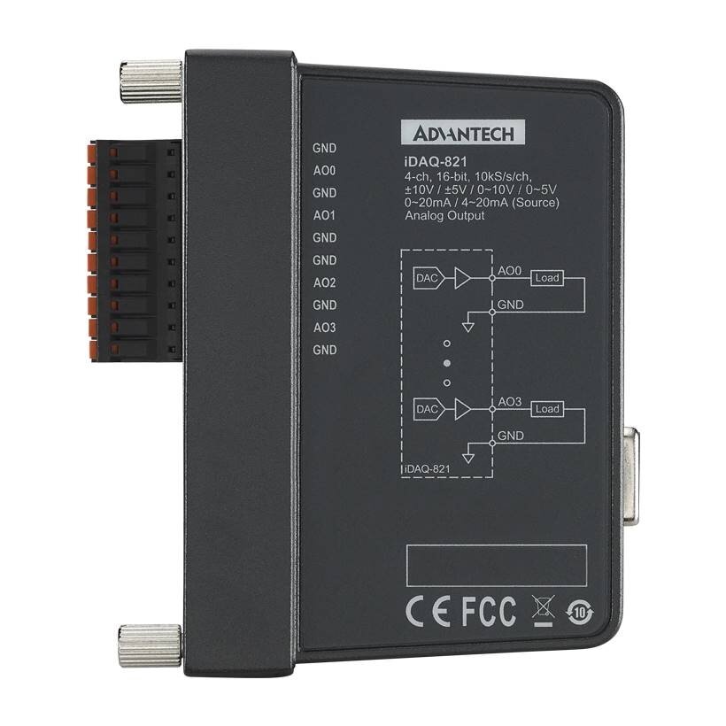 Advantech iDAQ-821 4 kanalų, 16 bitų, 10 kS/s iDAQ analoginių išėjimų modulis 1 Advantech iDAQ-821 4 kanalų, 16 bitų, 10 kS/s iDAQ analoginių išėjimų modulis 1
