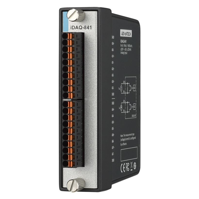 Advantech iDAQ-841 8 kanalų, 16 bitų, 1 MS/s kiekvienam kanalui iDAQ analoginių įėjimų modulis Advantech iDAQ-841 8 kanalų, 16 bitų, 1 MS/s kiekvienam kanalui iDAQ analoginių įėjimų modulis
