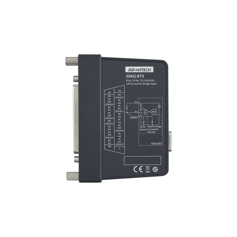 Advantech iDAQ-873 8 kanalų, 24 bitų, 25,6 kS/s iDAQ modulis su ketvirčio tiltelio įėjimais 1 Advantech iDAQ-873 8 kanalų, 24 bitų, 25,6 kS/s iDAQ modulis su ketvirčio tiltelio įėjimais 1
